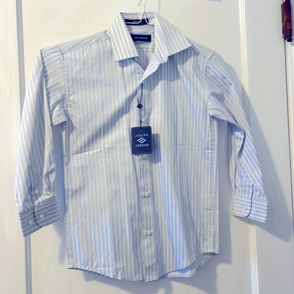 - Boys dress shirt Joseph Abboud long sleeve blue stripe NWT size 8 - Picture 1 of 6
